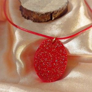 Piros női medálok - ékszer - nyaklánc - medál - Meska.hu