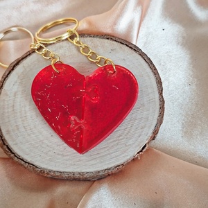 Össze illeszthető szív kulcstartó pároknak - táska & tok - kulcstartó & táskadísz - kulcstartó - Meska.hu