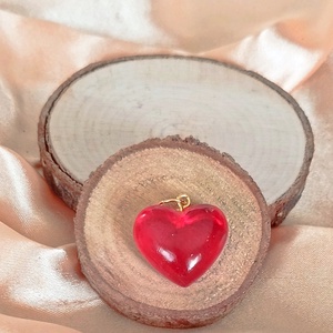 Piros szív alakú női medál, Ékszer, Nyaklánc, Medál, Ékszerkészítés, MESKA