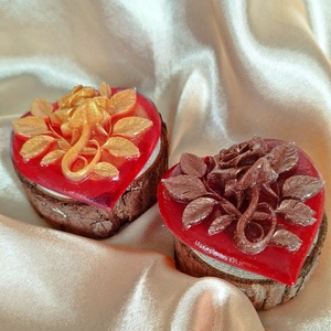 Piros szív alakú hűtőmágnes rózsával, Otthon & Életmód, Konyhafelszerelés, tálalás, Konyhai dekoráció, Hűtőmágnes, , MESKA