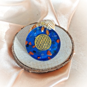 Kék női medál ásványokkal - ékszer - nyaklánc - medál - Meska.hu