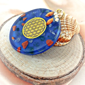 Kék női medál ásványokkal - ékszer - nyaklánc - medál - Meska.hu