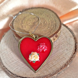 Szív alakú női medál rózsával, Ékszer, Nyaklánc, Medál, Ékszerkészítés, MESKA