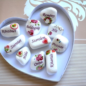 Motivációs 10db  díszkő, Otthon & Életmód, Dekoráció, Dísztárgy, Decoupage, transzfer és szalvétatechnika, MESKA