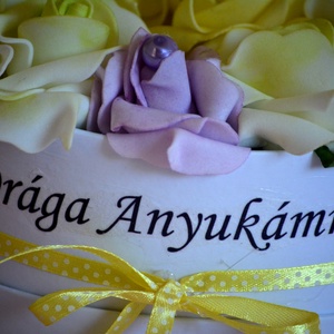 Szöveges Szülőköszöntő virágbox - esküvő - emlék & ajándék - szülőköszöntő ajándék - Meska.hu