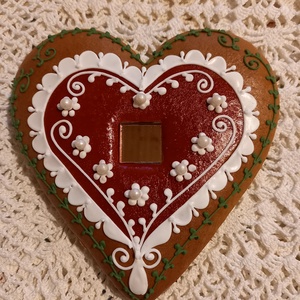 Piros szív közepes (14x 15 cm) - esküvő - emlék & ajándék - köszönőajándék - Meska.hu