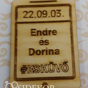 Köszönetajándék esküvői hűtőmágnes fából - esküvő - emlék & ajándék - köszönőajándék - Meska.hu