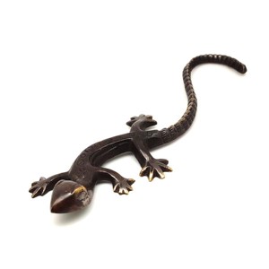 Réz figura gekkó óarany 20x2cm, Otthon & Életmód, Dekoráció, Dísztárgy, , MESKA