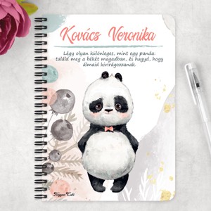 Személyre szabható - Édes kis Panda mintás A6-os füzet - otthon & életmód - papír, írószer - jegyzetfüzet & napló - Meska.hu