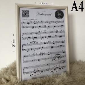 P R E L U D E   Egyedi romantikus zongoradarab (A4-es keretezett díszkottával, QR-kódos videómontázzsal, audióval) - otthon & életmód - dekoráció - asztal és polc dekoráció - zenedoboz - Meska.hu