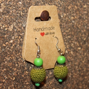 Zöld horgolt gömb fülbevaló - ékszer - fülbevaló - lógó fülbevaló - Meska.hu Zöld horgolt gömb fülbevaló - ékszer - fülbevaló - lógó fülbevaló - Meska.hu