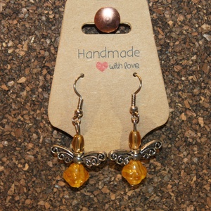 Sárga gyöngy angyalka fülbevaló - ékszer - fülbevaló - lógó fülbevaló - Meska.hu Sárga gyöngy angyalka fülbevaló - ékszer - fülbevaló - lógó fülbevaló - Meska.hu