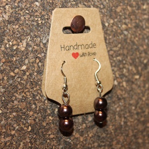 Sötét bronz színű gyöngy fülbevaló - ékszer - fülbevaló - lógó fülbevaló - Meska.hu Sötét bronz színű gyöngy fülbevaló - ékszer - fülbevaló - lógó fülbevaló - Meska.hu