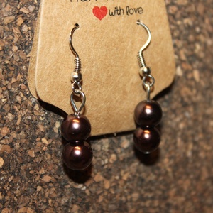 Sötét bronz színű gyöngy fülbevaló - ékszer - fülbevaló - lógó fülbevaló - Meska.hu Sötét bronz színű gyöngy fülbevaló - ékszer - fülbevaló - lógó fülbevaló - Meska.hu