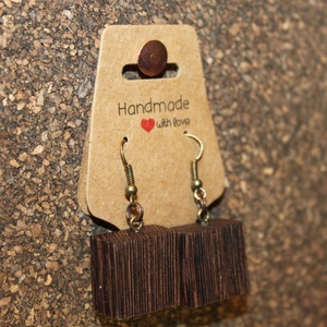Wenge fa kézműves fülbevaló - ékszer - fülbevaló - lógó fülbevaló - Meska.hu
