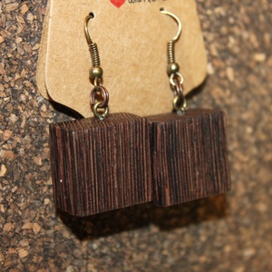Wenge fa kézműves fülbevaló - ékszer - fülbevaló - lógó fülbevaló - Meska.hu