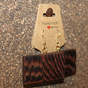 Wenge fa kézműves fülbevaló - ékszer - fülbevaló - lógó fülbevaló - Meska.hu