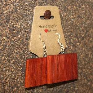 Padouk kézműves fülbevaló - ékszer - fülbevaló - lógó fülbevaló - Meska.hu