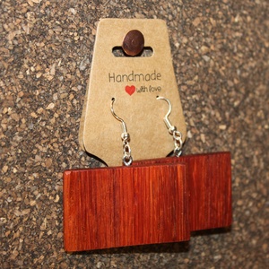 Padouk kézműves fülbevaló - ékszer - fülbevaló - lógó fülbevaló - Meska.hu