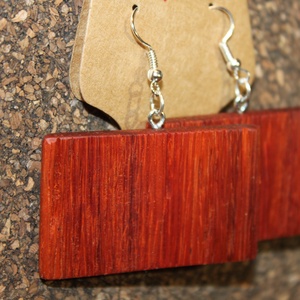 Padouk kézműves fülbevaló - ékszer - fülbevaló - lógó fülbevaló - Meska.hu