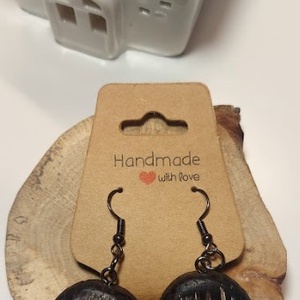 Gőzölt tölgy fa kézműves fülbevaló, Ékszer, Fülbevaló, Lógó fülbevaló, Famegmunkálás, Ékszerkészítés, MESKA