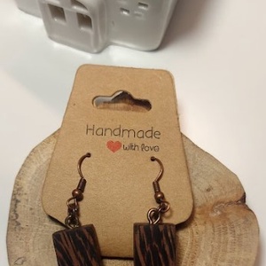 Wenge fa kézműves fülbevaló, Ékszer, Fülbevaló, Lógó fülbevaló, Famegmunkálás, Ékszerkészítés, MESKA