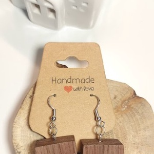 Fekete dió kézműves fülbevaló - Meska.hu