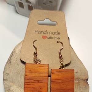 Padouk kézműves fülbevaló - Meska.hu
