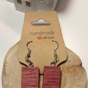 Amarant fa kézműves fülbevaló - Meska.hu