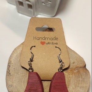 Amarant fa kézműves fülbevaló - Meska.hu