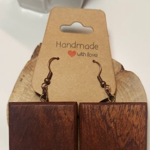 Mahagóni fa kézműves fülbevaló - Meska.hu