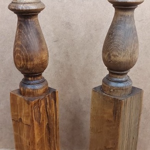 Country stílusú  tölgyfa bútorból készített gyertyatartó párban - otthon & életmód - gyertya, illat, aroma - gyertyatartó - Meska.hu