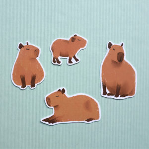 Kapibara matrica csomag - otthon & életmód - papír, írószer - matrica, matrica csomag - Meska.hu