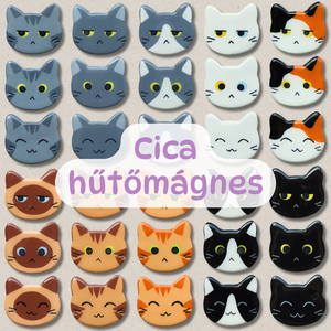 5 db Cica hűtőmágnes csomagban - Meska.hu