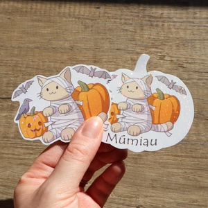 Múmiau matrica - otthon & életmód - dekoráció - halloween - halloweeni dekoráció - Meska.hu