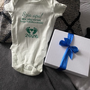 Baba bejelentő body apukának-Szia apa! Már alig várom, hogy találkozzunk felirattal - Meska.hu