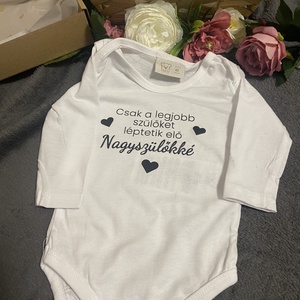 Baba bejelentő body nagyszülőknek, megható vagy vicces felirattal is - Meska.hu