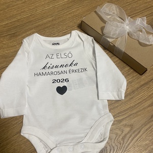 Baba bejelentő body nagyszülőknek, megható vagy vicces felirattal is - játék & sport - babalátogató ajándékcsomag - Meska.hu