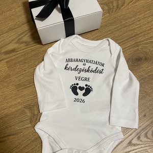 Baba bejelentő body nagyszülőknek, megható vagy vicces felirattal is - játék & sport - babalátogató ajándékcsomag - Meska.hu