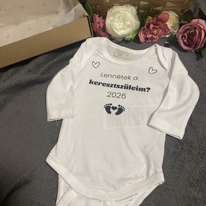 Keresztszülő felkérő body - ruha & divat - babaruha & gyerekruha - body - Meska.hu