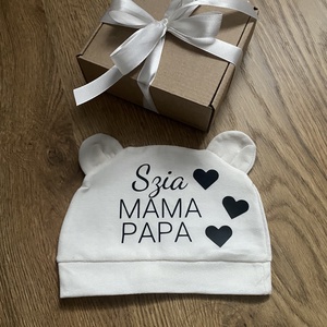 Baba bejelentő sapka- egyedi felirattal, apukának, nagyszülőknek, rokonoknak, barátoknak, Játék & Sport, Babalátogató ajándékcsomag, Fotó, grafika, rajz, illusztráció, Patchwork, foltvarrás, MESKA