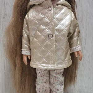 32 cm-es Paola Reina típusú játékbaba ruha ( arany kabát, nadrág ) , Játék & Sport, Baba & babaház, Babaruha, babakellék, Varrás, Meska