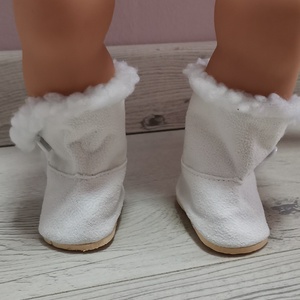 7 cm-es játékbaba csizma (fehér) , Játék & Sport, Baba & babaház, Babaruha, babakellék, Varrás, Meska