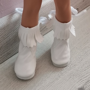 32 cm-es Paola Reina típusú játékbaba csizma ( fehér rojtos )  - Meska.hu