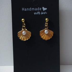 Narancssárga kagylós Fülbevaló - ékszer - fülbevaló - lógó fülbevaló - Meska.hu