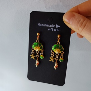 Divatos kagylós Fülbevaló, Ékszer, Fülbevaló, Lógó fülbevaló, Ékszerkészítés, MESKA