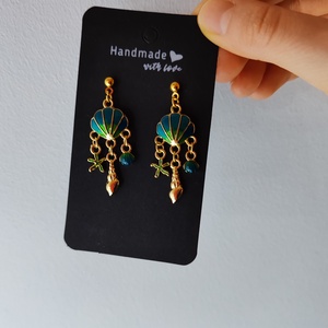 Divatos kagylós Fülbevaló - ékszer - fülbevaló - lógó fülbevaló - Meska.hu