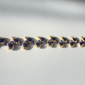Kék-arany karkötő - ékszer - karkötő - gyöngyös karkötő - Meska.hu