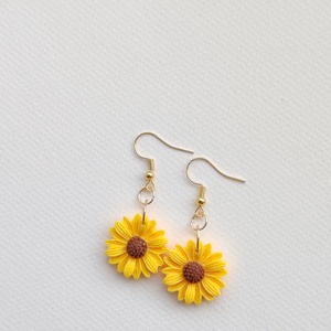 Napraforgós fülbevaló , Ékszer, Fülbevaló, Lógó fülbevaló, Ékszerkészítés, MESKA