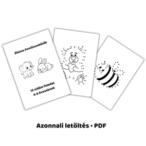 Állatos pontösszekötő foglalkoztató füzet 4-6 éveseknek � letölthető PDF, Játék & Sport, Készségfejlesztő és Logikai játék, Oktató játékok, Fotó, grafika, rajz, illusztráció, MESKA